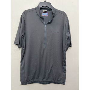 VINTAGE Performance Cycling Jersey Mens Gray XXL 1/2 Zip Short Sleeve Knit